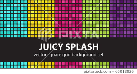 Square pattern set Juicy Splash. Vector seamless Square pattern set Juicy Splash. Vector seamless 65018026