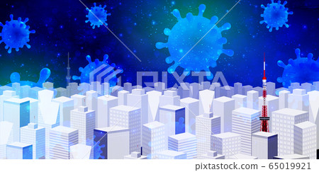 Corona virus Tokyo background Corona virus Tokyo background 65019921
