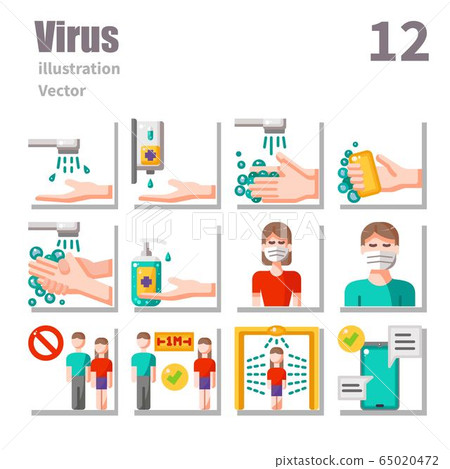 Virus Transmission icons, flat pack set 1 Virus Transmission icons, flat pack set 1 65020472