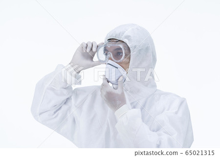 a doctor wearing protective suit. a doctor wearing protective suit. 65021315