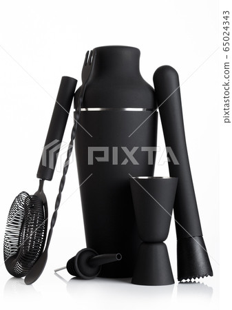 Luxury matte black coloured cocktail set with Luxury matte black coloured cocktail set with 65024343
