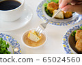 Traditional Chinese dimsum with fork 65024560
