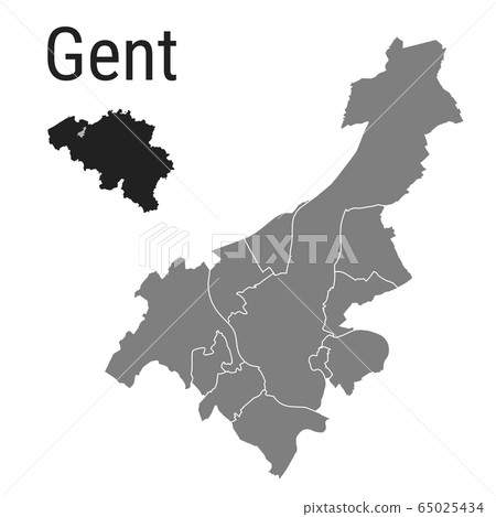 Gent map Ghent administrative districts regions vector template with map of Belgium grey on white background. Contour line city map for infographic and web. Gent map Ghent administrative districts regions vector template with map of Belgium grey on white background. Contour line city map for infographic and web. 65025434