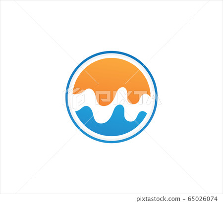 Ocean wave travel logo vector image Ocean wave travel logo vector image 65026074