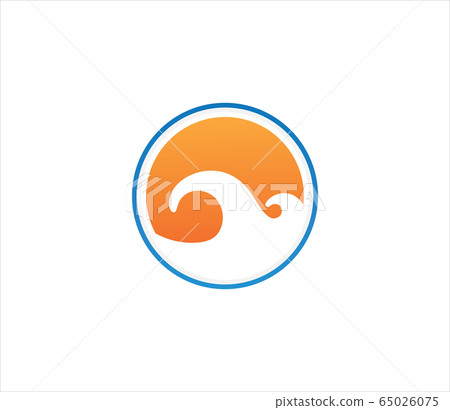 Ocean wave travel logo vector image Ocean wave travel logo vector image 65026075