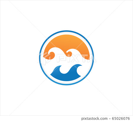 Ocean wave travel logo vector image Ocean wave travel logo vector image 65026076