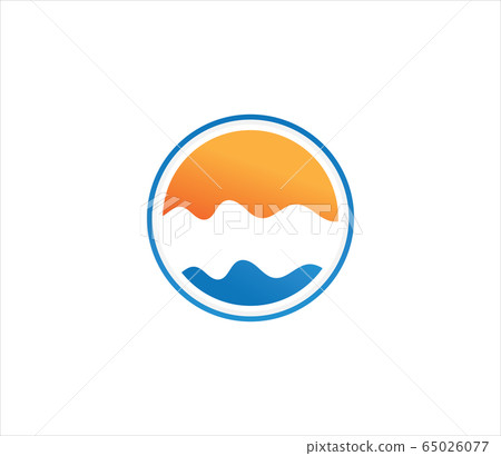 Ocean wave travel logo vector image Ocean wave travel logo vector image 65026077