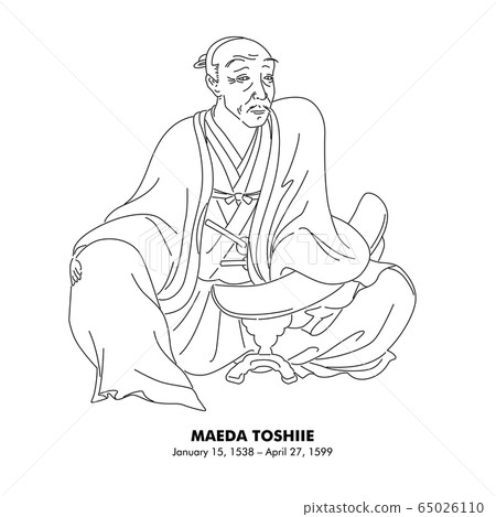 前田俊榮（1539-1599）歷史人物線條畫插圖 65026110
