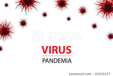 Horizontal social media banner epidemia coronavirus virus illustration 65026257
