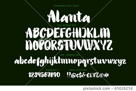 Hand drawn Alanta font vector alphabet set 65026258