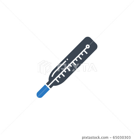 Medical Thermometer related vector glyph icon. 65030303
