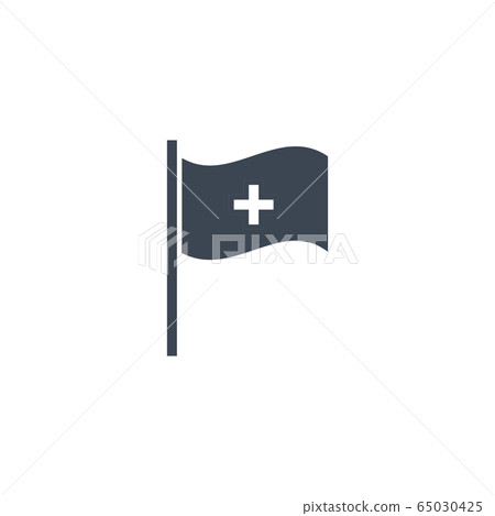 Medical Flag related vector glyph icon. 65030425