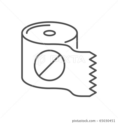 Toilet paper related vector thin line icon. 65030451