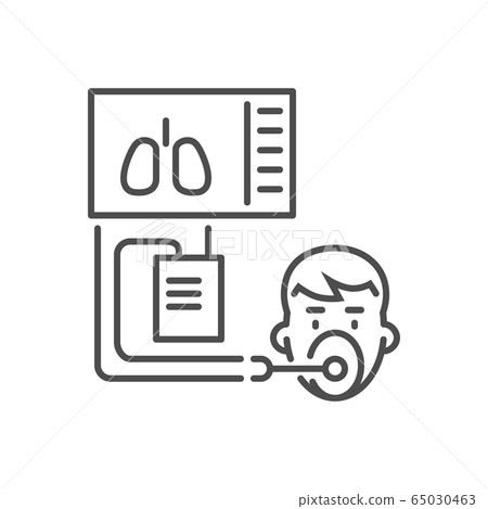 Medical ventilator related vector thin line icon. 65030463