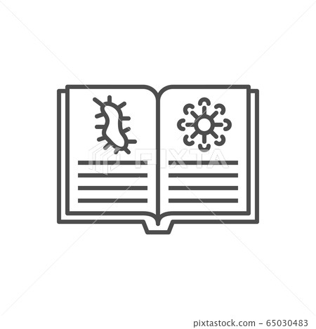 Knowledge of virology related vector thin line icon. Knowledge of virology related vector thin line icon. 65030483