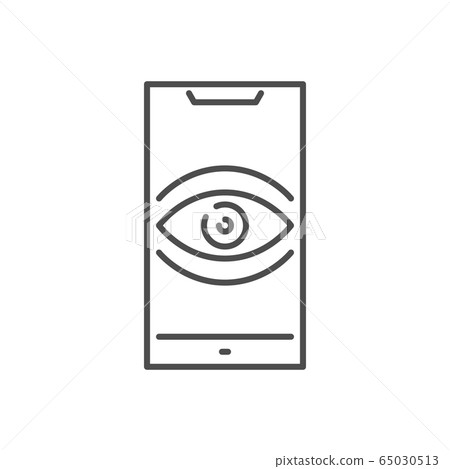 Surveillance smartphone related vector thin line icon. Surveillance smartphone related vector thin line icon. 65030513