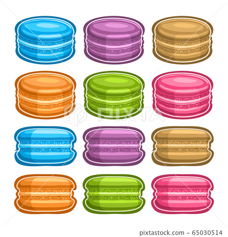 Vector Set of assorted Macaroons Vector Set of assorted Macaroons 65030514