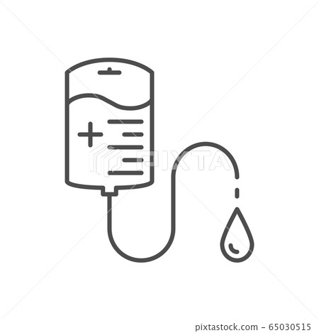 Blood transfusion related vector thin line icon. 65030515