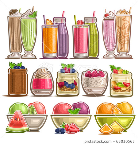 Vector Set of different Desserts Vector Set of different Desserts 65030565