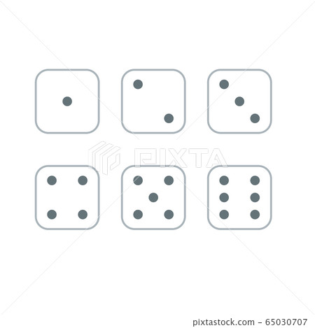 Set of game cubes on white background, dice simple 65030707