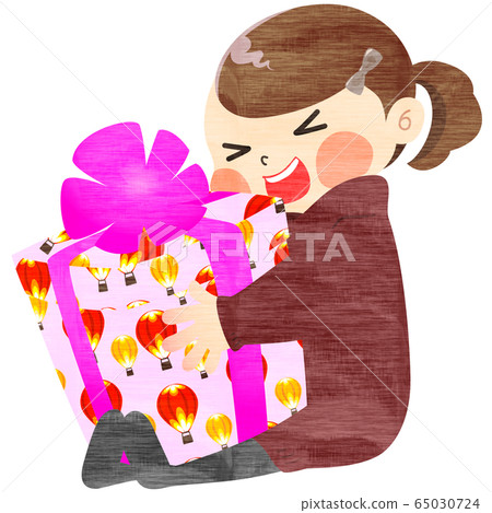 嬉戲為生日禮物冬天手繪風格的女孩 嬉戲為生日禮物冬天手繪風格的女孩 65030724