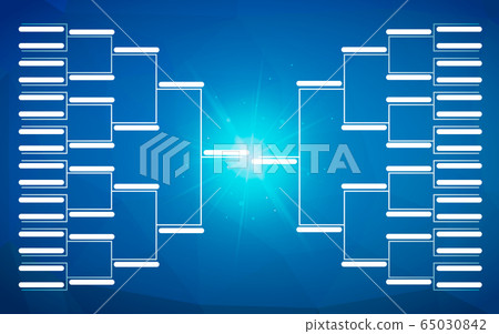 Tournament bracket template for 32 teams on blue 65030842