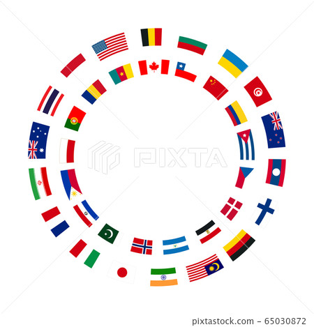 A Lot Of Flags Of Sovereign States Arranged In Two - Stock Illustration ...