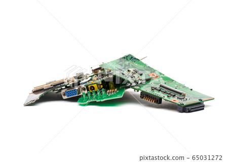 Electric waste isolated white background 65031272