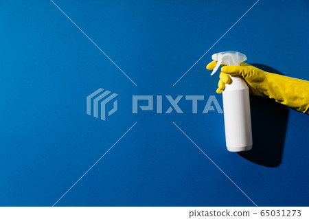 Spray to Cleaning and Disinfection Virus, Covid-19, Coronavirus Disease, Preventive Measures. Sanitation and cleaner washing. Virus being killed by spray, disinfectant solution. Stop Covid-19. 65031273