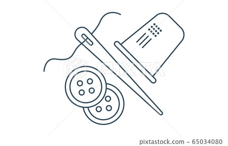 Sewing icon vector isolated on white background, Sewing sign, sign and symbols in thin linear outline style Sewing icon vector isolated on white background, Sewing sign, sign and symbols in thin linear outline style 65034080