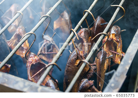 still life of smoked fish 65035773