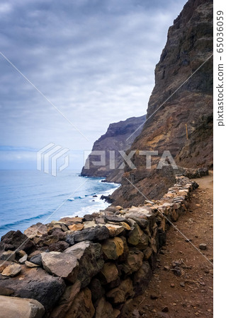 Cliffs and ocean view in Santo Antao island, Cape 65036059