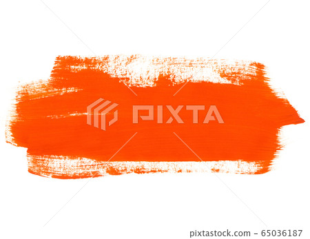 Orange hand drawn paint texture on white 65036187