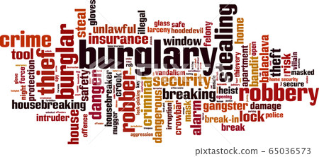 Burglary word cloud 65036573