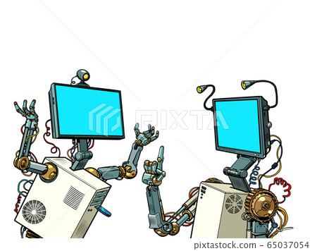 two robots communicate 65037054