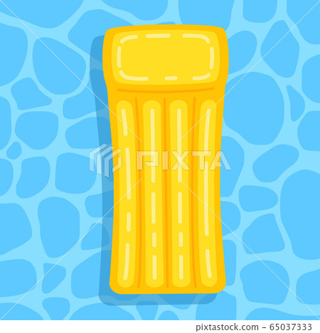 inflatable mattress isolated in pool, vector inflatable mattress isolated in pool, vector 65037333