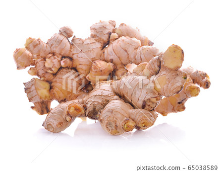 Fresh ginger isolated on white background 65038589