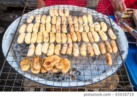 Fried bananas at asian street market Fried bananas at asian street market 65038719