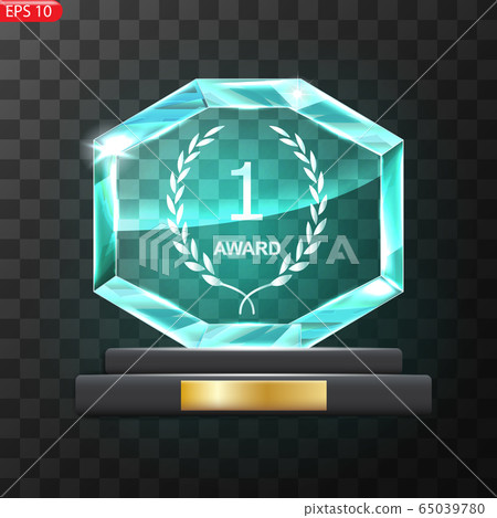 Glass Trophy Award. First place Prize plaque Glass Trophy Award. First place Prize plaque 65039780