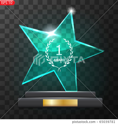 Glass Trophy Award. First place Prize plaque Glass Trophy Award. First place Prize plaque 65039781