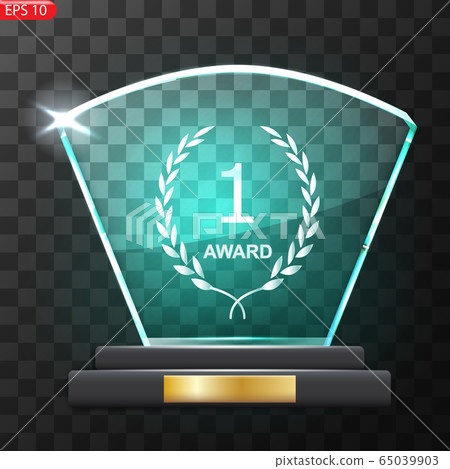Glass Trophy Award. First place Prize plaque Glass Trophy Award. First place Prize plaque 65039903