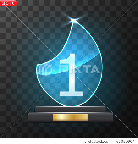 Glass Trophy Award. First place Prize plaque Glass Trophy Award. First place Prize plaque 65039904