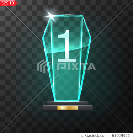 Glass Trophy Award. First place Prize plaque Glass Trophy Award. First place Prize plaque 65039905