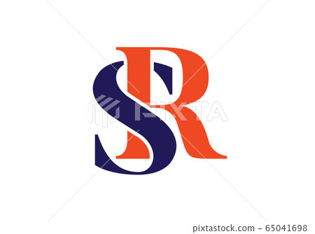 Initial Monogram Letter Sr Logo Design Vector Stock Illustration
