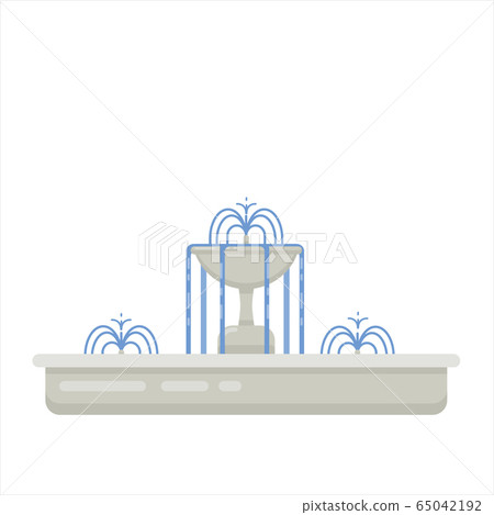 Flat vector illustration of fountain with bowl and Flat vector illustration of fountain with bowl and 65042192