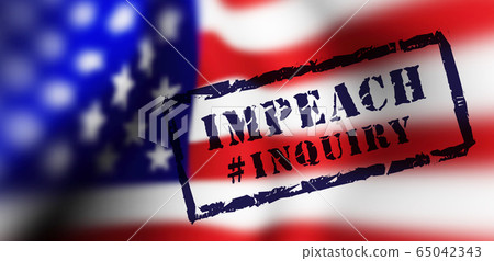Impeachment stamp on american flag background. Vector Impeachment stamp on american flag background. Vector 65042343