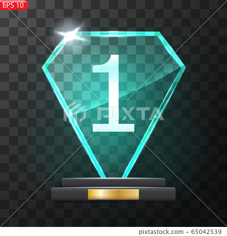 Glass Trophy Award. First place Prize plaque 65042539