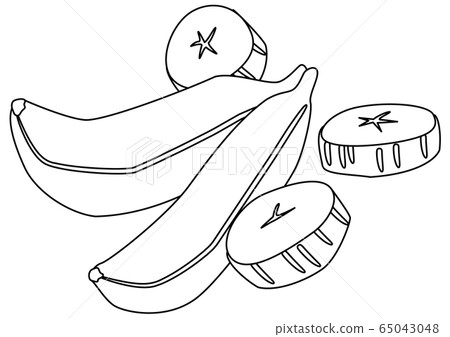 Tropical Fruit Banana Line Drawing Stock Illustration 65043048 Pixta
