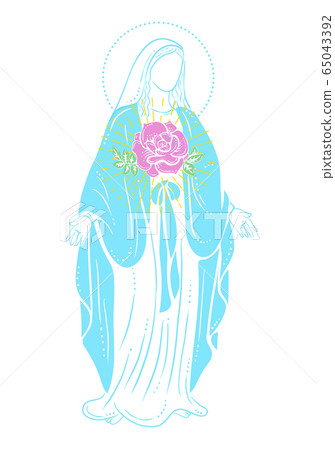 Holy Virgin Mary with a rose 65043392