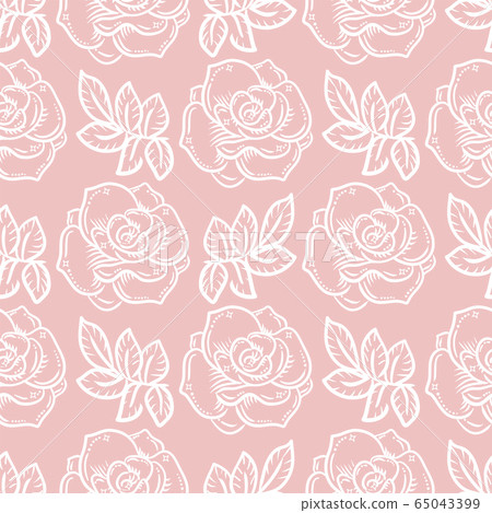 seamless pattern with roses linear seamless pattern with roses linear 65043399